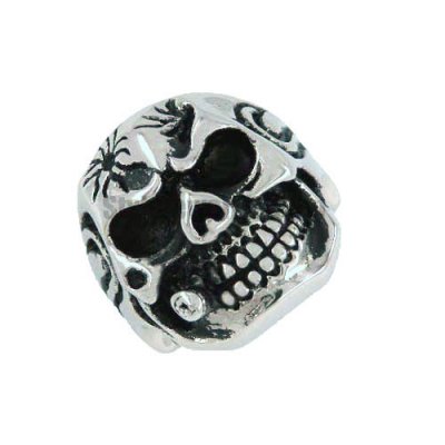 Stainless steel jewelry ring skull with cigarette ring SWR0039