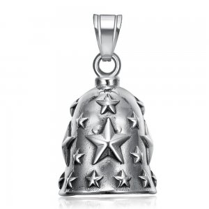 Fashion Stars Bell Pendant Stainless Steel Jewelry Charm Biker Bell Men Christmas Gift SWP0658