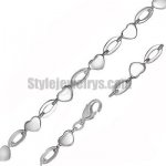 Stainless steel jewelry Chain, 50cm - 55cm length, heart oval link chain necklace w/lobster 7mm ch360221
