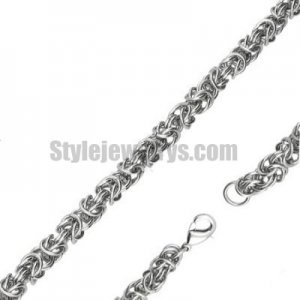 Stainless steel jewelry Chain 50cm - 55cm Byzantine link chain necklace w/lobster 6mm ch360288