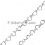 Stainless steel jewelry Chain 50cm - 55cm length heart link heart chain necklace w/lobster 10mm ch360222