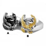 Live To Ride Spirit Eagle Ring Stainless Steel Jewelry Ring Classic Motor cycles Biker Ring, Silver, Gold SWR0005SE