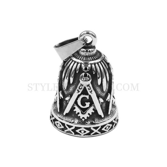 Freemason Bell Pendant Stainless Steel Jewelry Masonic Jewelry Pendant Fashion Jewelry Wholesale SWP0551 - Click Image to Close