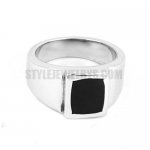 Stainless Steel Mens Ring, Color Black Siliver SWR0507