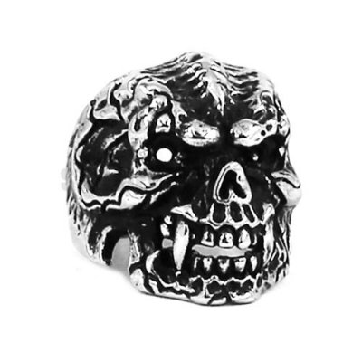 Gothic Claw Skull Ring Stainless Steel Silver Skull Ring SWR0592