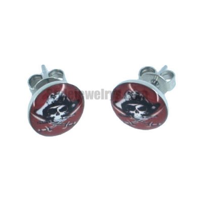 Stainless steel jewelry earring Enamel skull earring SJE370008