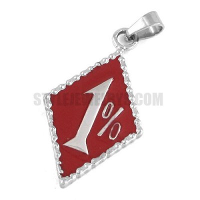 Stainless steel jewelry pendant red one percent pendant SWP0174