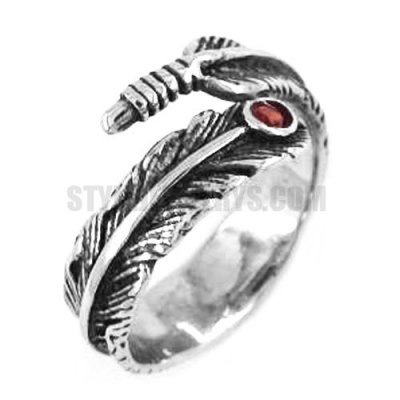 Stainless Steel Ring Vintage Feather Ring SWR0339
