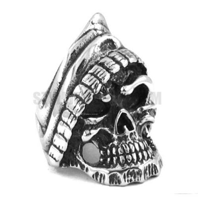 Stainless steel ring gothic tribal skull ring SWR0151