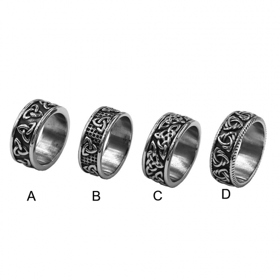 Celtic Knot Weave Viking Symbols Stainless Steel Men Women Rings Fashion Jewelry SWR1028 - Click Image to Close