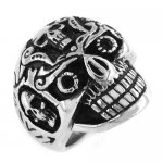 Stainless steel skull ring SWR0193