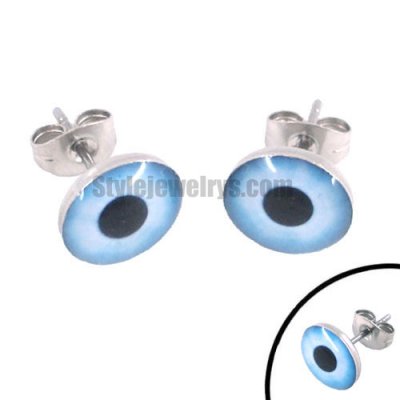 Stainless steel jewelry earring & Light blue eyes Stud Earring SJE370023