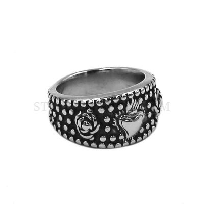 Crown Heart Ring Stainless Steel Jewelry Biker Ring Fashion Style Ring SWR0884