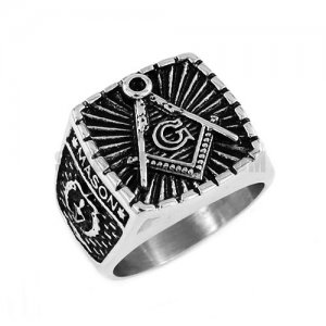 Mason Masonic Ring Stainless Steel Freemason Masonic Ring SWR0639