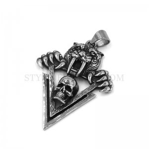 Vintage Jewelry Stainless Steel Tiger Tooth Skull Pendant SWP0528