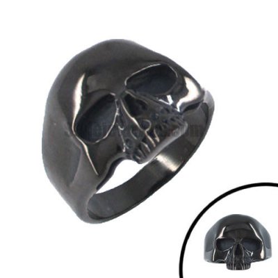 Stainless steel jewelry ring black skull ring SWR0069