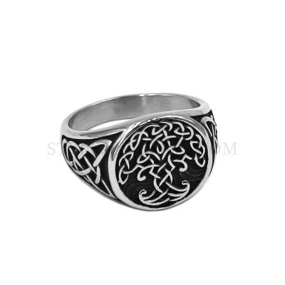 Viking Tree of Life Ring Stainless Steel Celtics Knot Wedding Jewelry Norse Amulet Biker Ring SWR0985