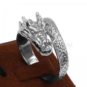 Retro Vintage Dragon Ring Stainless Steel Jewelry Ring Animal Jewelry Ring Men Ring Wholesale SWR0880