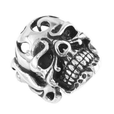 Vintage Stainless Steel Tribe Gothic Skull Biker Men Ring SWR0115