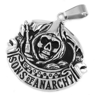 Stainless steel pendant skull pendant, carved word penant SWP0177
