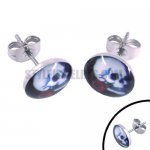 Stainless steel jewelry skull rose earring SJE370038