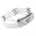 Stainless Steel Bracelet White Rubber Symbol Bracelet SJB0218