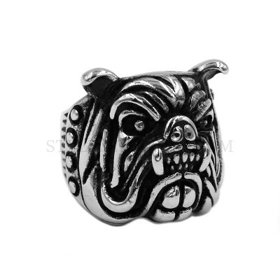 Pit Bull Bulldog Dog Ring Stainless Steel Jewelry Ring Men Ring Animal Ring Wholesale SWR0875