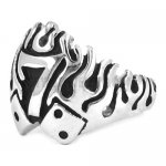 Stainless Steel Carved Word 7 Ring Biker Ring SWR0252