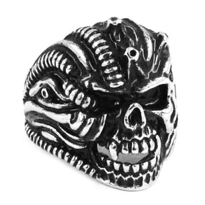 Gothic Stainless Steel Skull Ring SWR0329