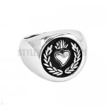 Stainless Steel Carved Heart Shaped Ring SWR0649