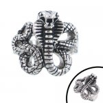 Stainless steel jewelry ring Glasses snake ring SWR0055