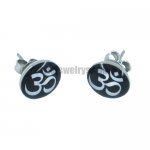Stainless steel jewelry earring Enamel Tibetan Buddhism OH earring SJE370005