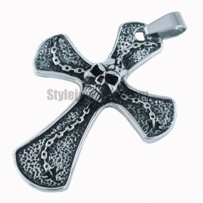 Stainless steel jewelry pendant skull cross pendant SWP0010