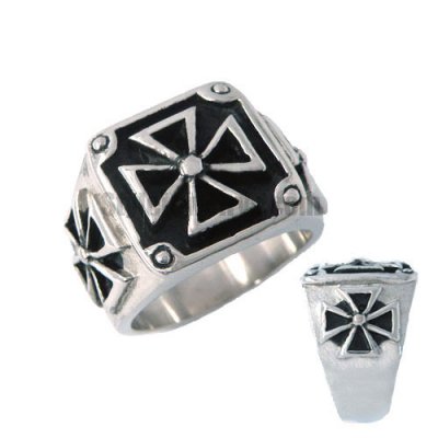 Stainless steel jewelry ring Maltese Cross Signet Ring SWR0029