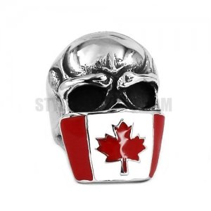 Stainless Steel Mens Ring Infidel Skull Biker Ring Biker Classic Gothic Canada Flag Skull Ring SWR0657