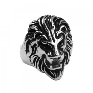 Animal Jewelry Lion Ring Stainless Steel Jewelry Animal Ring Biker Men Ring SWR1003