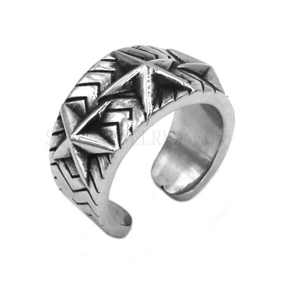 Wavy Black Vintage Ring Stainless Steel Starfish Ring Wholesale SWR0783