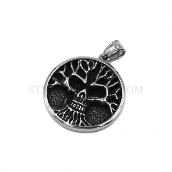 The Tree Skull Pendant Stainless Steel Jewelry Pendant Biker Jewelry Wholesale SWP0531 - Click Image to Close