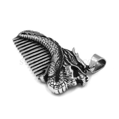 Dragon Comb Pendant Stainless Steel Jewelry Fashion Animal Biker Pendant Gift SWP0607