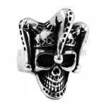 Stainless Steel Clown Skull Ring SWR0428