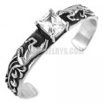 Stainless steel bangle horse with white stone cuff bracelet SJB0205