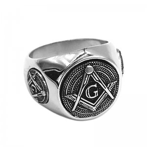 Classic Masonic Ring Stainless Steel Freemasonry Compass Masonic Biker Ring Wholesale SWR0831