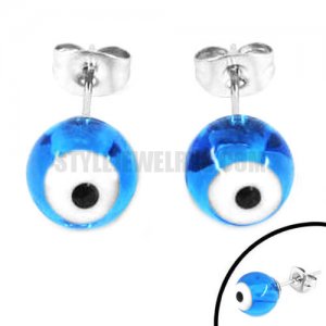 Stainless Steel Light Blue Earrings SJE370143