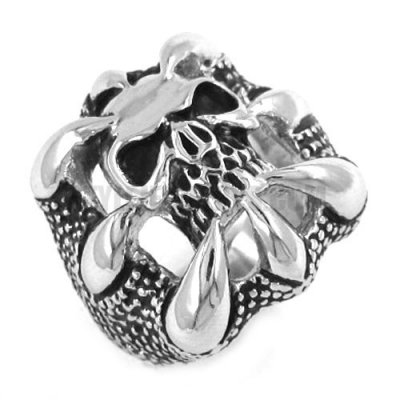 Stainless steel ghost's paw skull ring SWR0192