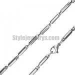 Stainless steel jewelry Chain 50cm - 55cm fancy box tube chain necklace w/lobster 2.5mm ch360268