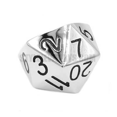 Stainless Steel Carved Word Ring Fashion Triangle Number Ring SWR0694