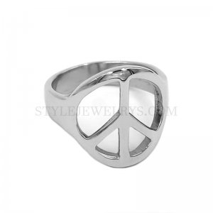 Wholesale Peace Ring Stainless Steel Jewelry Ring Fashion Silver Women Ring Girls Ring SWR0918