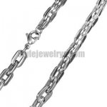 Stainless steel jewelry Chain 50cm - 55cm flat oval link chain necklace w/lobster 7mm ch360280