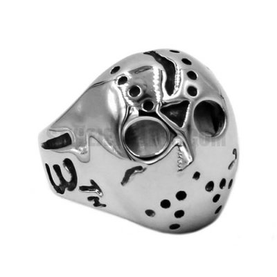 Halloween Jason Mask Ring Stainless Steel Jewelry Gothic Skull Men Ring SWR0756
