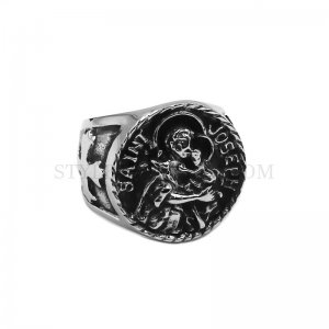 Stainless Steel Jewelry Carved Word Ring Cross Jewery Ring Fashion Jewelry Ring SWR0975